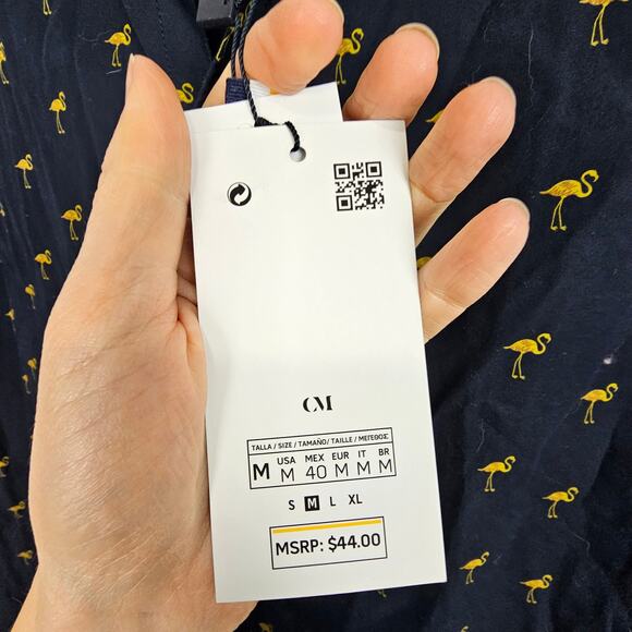 Cactus Man Ricky Singh Shirt Cactus Man Ricky Singh Button Down Shirt M Blue NEW - Picture 9 of 9